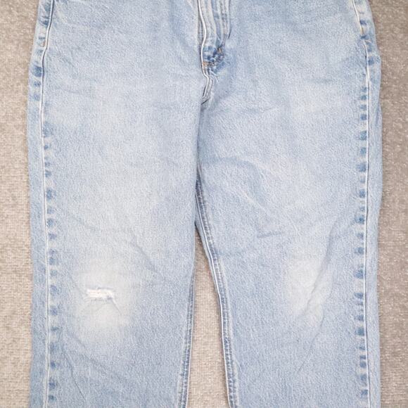 Vintage Carhartt Straight Traditional Fit 38x30 Light Wash Blue Denim Jeans - Picture 9 of 16